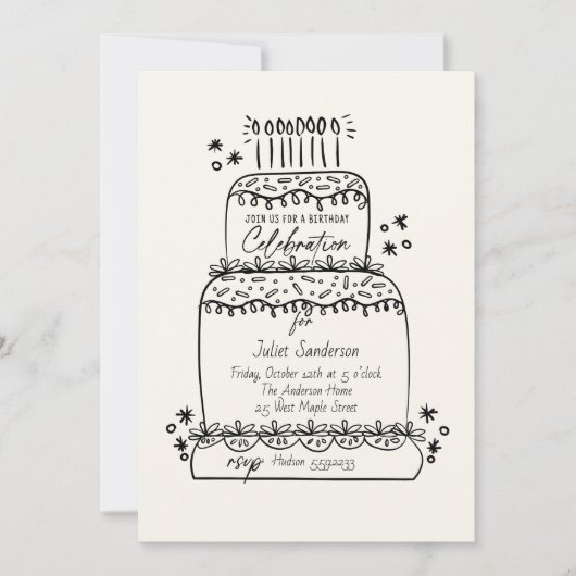 Doodle Torta Kaart (Voorkant)