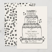 Doodle Torta Kaart (Voorkant / Achterkant)