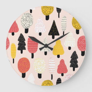 Doodle Trees: , Abstracte Natuur. Grote Klok