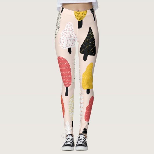 Doodle Trees: , Abstracte Natuur. Leggings (Voorkant)