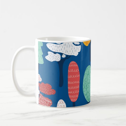 Doodle Trees: Kinder achtergrond. Koffiemok (Links)