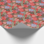 Doodle tropische bladeren: donker met de hand gete cadeaupapier (Hoek)