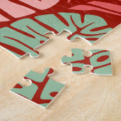 Doodle tropische bladeren: donker met de hand gete legpuzzel (Zijkant)