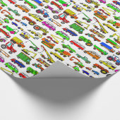 Doodle Trucks Vans and Automobiles Cadeaupapier (Hoek)