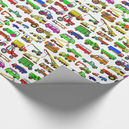 Doodle Trucks Vans and Automobiles Cadeaupapier (Hoek)