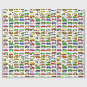 Doodle Trucks Vans and Automobiles Cadeaupapier (Vlak)