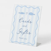 Doodle Two Less Fish Cards & Gifts Wedding Shower Reclamebord Met Voetstuk (Voorkant)