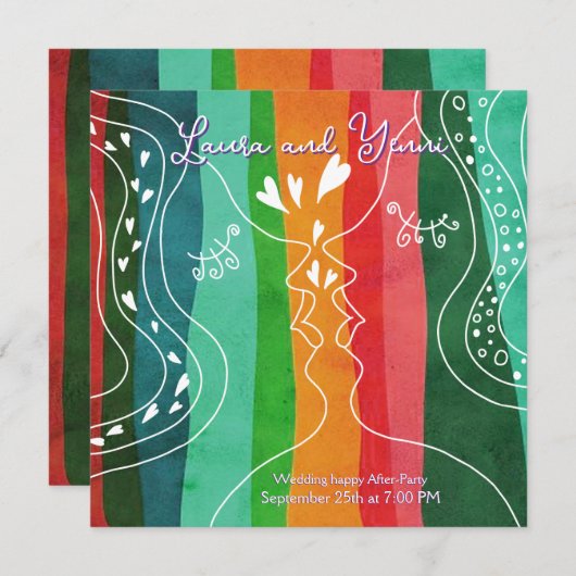 Doodle two women and love kaart (Voorkant / Achterkant)