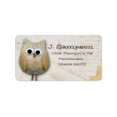 doodle uil adreslabel etiket (Voorkant)