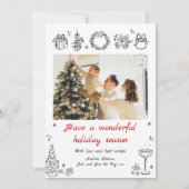 Doodle Vakantie Kaart Foto's Kerst Kaart Eigenzinn (Achterkant)