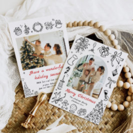 Doodle Vakantie Kaart Foto's Kerst Kaart Eigenzinn