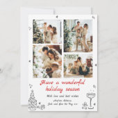 Doodle Vakantie Kaart Foto's Kerst Kaart Trendy (Achterkant)