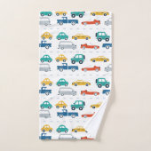 Doodle Vehicles Kinder Personal Name Towel Set Bad Handdoek (Handdoek)