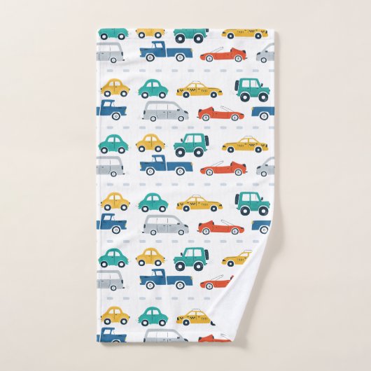 Doodle Vehicles Kinder Personal Name Towel Set Bad Handdoek (Handdoek)