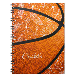 doodle veren paisley bloemen boho basketbal notitieboek
