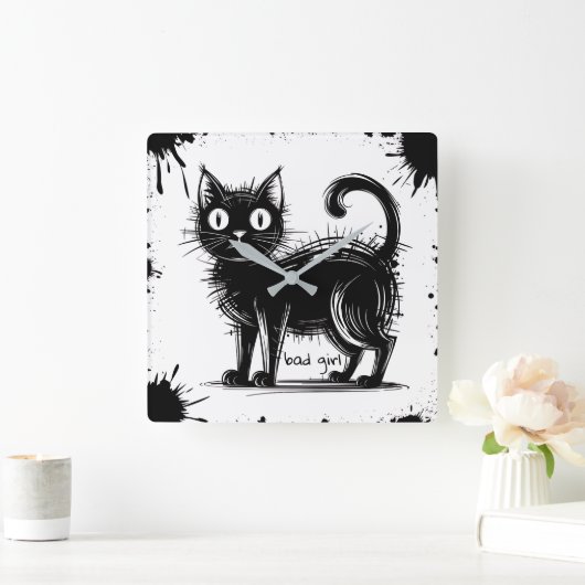 doodle vierkante klok (Huis)