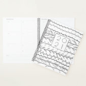 Doodle Vines Black en White Botanical Planner (Display)