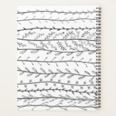 Doodle Vines Black en White Botanical Planner (Achterkant)