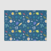 Doodle voor buitenspatroon | Blauw Tissuepapier (Voorkant)