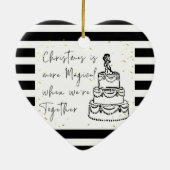 Doodle vrolijk en getrouwd keramisch ornament (Achterkant)