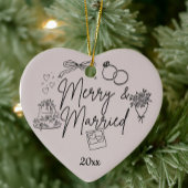 Doodle vrolijk en getrouwd keramisch ornament