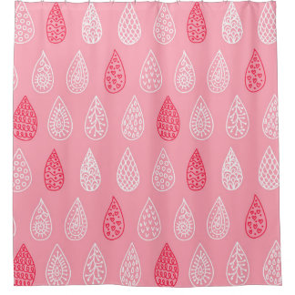 Doodle water druppels:  patroon douchegordijn