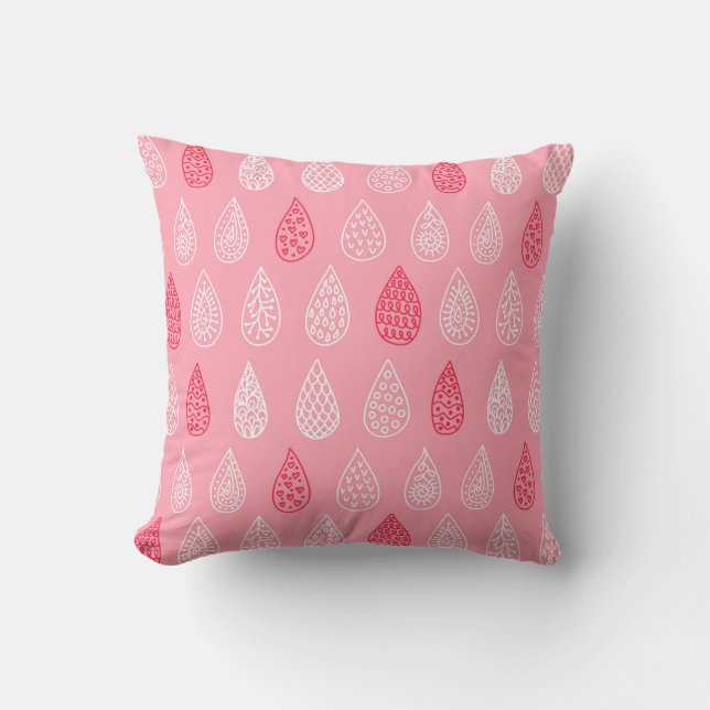Doodle water druppels:  patroon kussen (Voorkant)