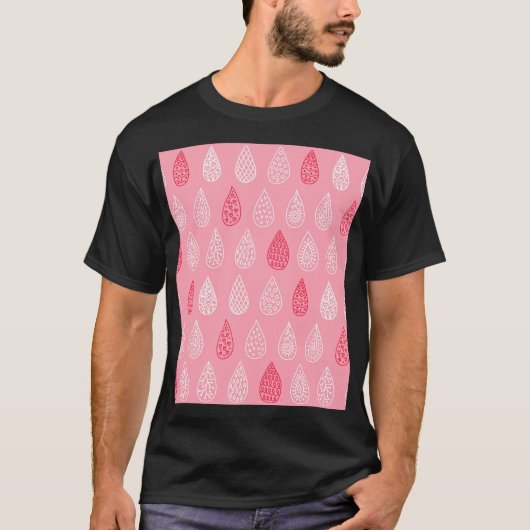 Doodle water druppels:  patroon t-shirt (Voorkant)