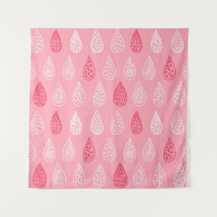 Doodle water druppels: patroon wandkleed