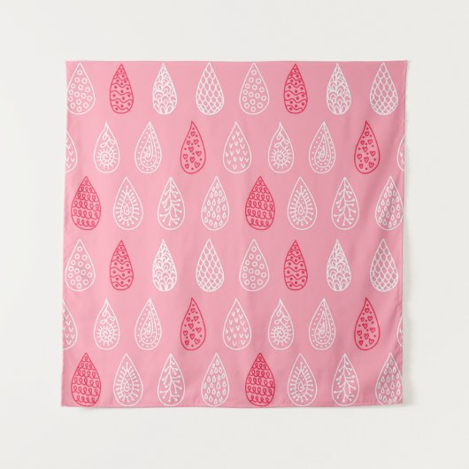 Doodle water druppels: patroon wandkleed (Voorkant)