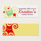 doodle waterverf cupcake kerstvakantie gif... mini visitekaartjes (Voorkant /achterkant)