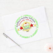 doodle waterverf cupcake kerstvakantie sti... ronde sticker (Envelop)