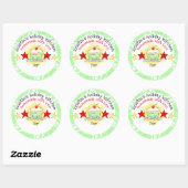 doodle waterverf cupcake kerstvakantie sti... ronde sticker (Vel)
