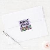 Doodle waterverf garen breien haakwerk vierkante sticker (Envelop)