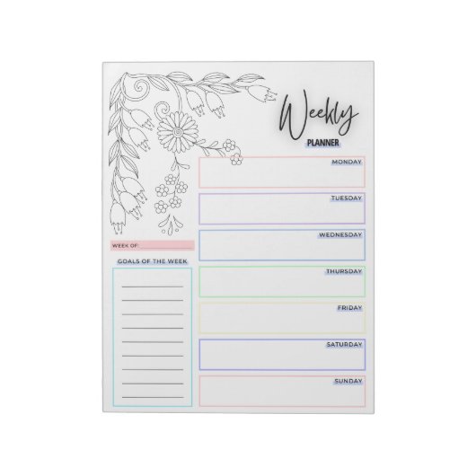 Doodle Weekplanner Notitieblok (Linkerzijde)