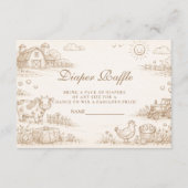 Doodle Whimsical Country Farm Diapper Raffle Informatiekaartje (Voorkant)