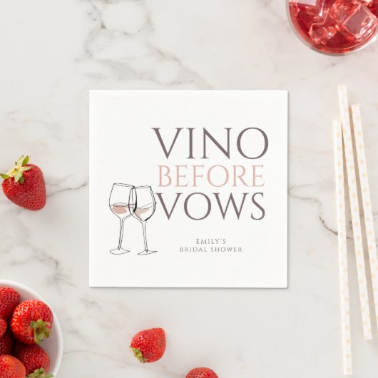 Doodle Wijn Glazen Vino Before Vows Bruidsfeest Servet (Insitu)