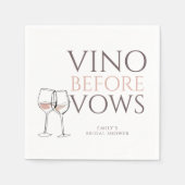 Doodle Wijn Glazen Vino Before Vows Bruidsfeest Servet (Voorkant)