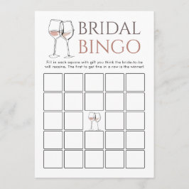 Doodle Wine Bingo Bridal Shower Game card Kaart