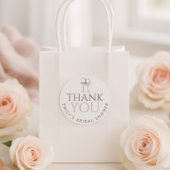 Doodle Wine Glasses Thank You Bridal Shower Ronde Sticker