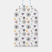 Doodle Winter Penguin Baby Favor Tag Cadeaulabel (Achterkant)