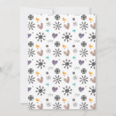 Doodle Winter Penguin Baby shower Invitation Kaart (Achterkant)