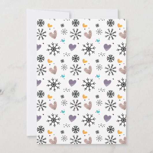 Doodle Winter Penguin Baby shower Invitation Kaart (Achterkant)