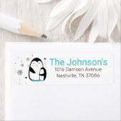 Doodle Winter Penguin Return Address Label (Insitu)