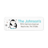 Doodle Winter Penguin Return Address Label (Voorkant)
