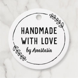 Doodle Wreath Handgemaakt met liefde Bedankjes Labels