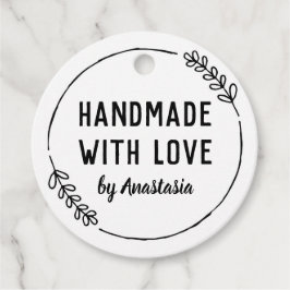 Doodle Wreath Handgemaakt met liefde Bedankjes Labels