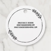 Doodle Wreath Handgemaakt met liefde Bedankjes Labels (Achterkant)