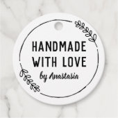 Doodle Wreath Handgemaakt met liefde Bedankjes Labels (Voorkant)