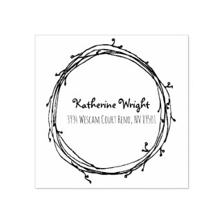 Doodle Wreath Rubber Stamp Rubberstempel